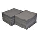 Two stacks of gray textured sheets on a white background