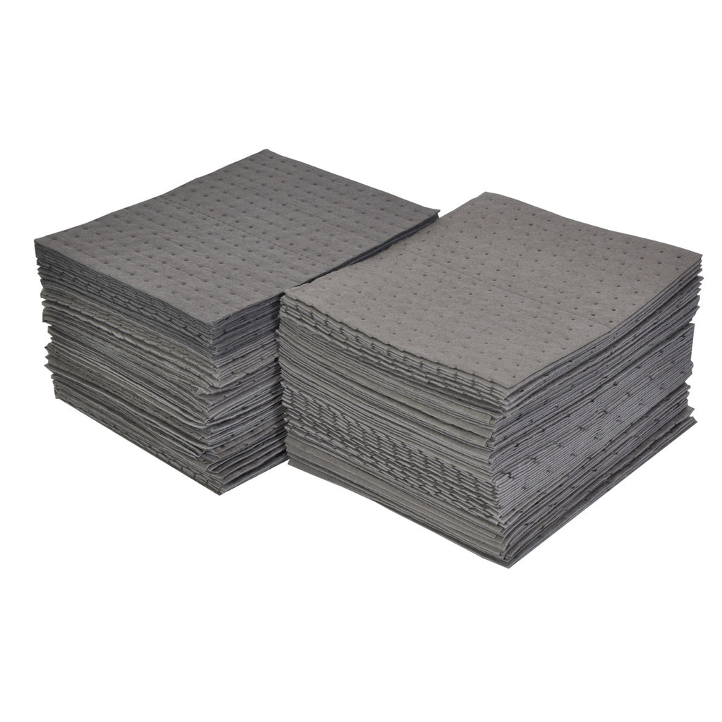 Two stacks of gray textured sheets on a white background