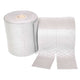 Two rolls of white paper towels on a white background