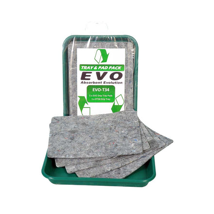 Fentex Triple Weight Evo Recycled® General Purpose Absorbent Pads and Drip Tray (Pack of 5)