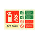 Fire Extinguisher Foam ID Sign Photoluminescent Landscape - 100mm x 150mm - 112P