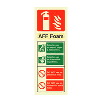Fire Extinguisher Foam ID Sign Rigid Plastic Portrait - 75mm x 200mm - 102R