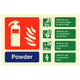 Fire Extinguisher Powder ID Sign Rigid Plastic Landscape - 100mm x 150mm - 114R