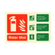 Fire Extinguisher Watermist ID Sign Photoluminescent Landscape - 100mm x 150mm - 120P