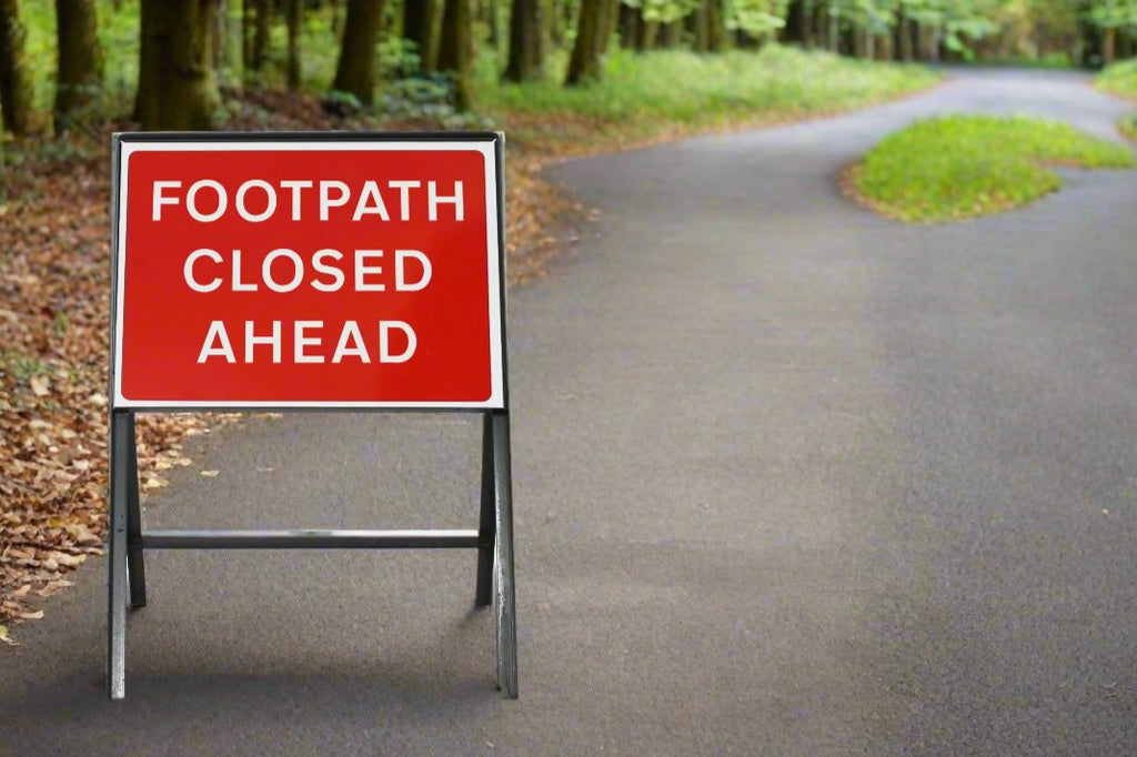 Footpath Closed Ahead Sign - Zintec Metal Sign Face | 600x450mm