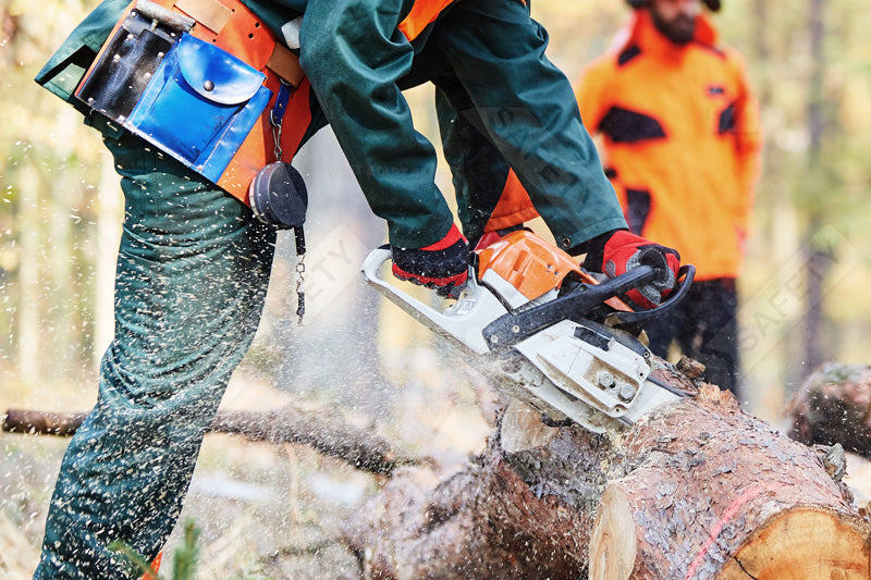 Sawdust Projected By A Chainsaw