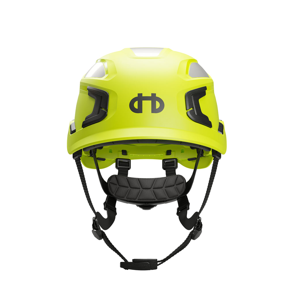 Hellberg Sector Safety Helmet (by Snickers) Micro Peak Wheel Ratchet Non-Vented | Neon Yellow | 32409-001