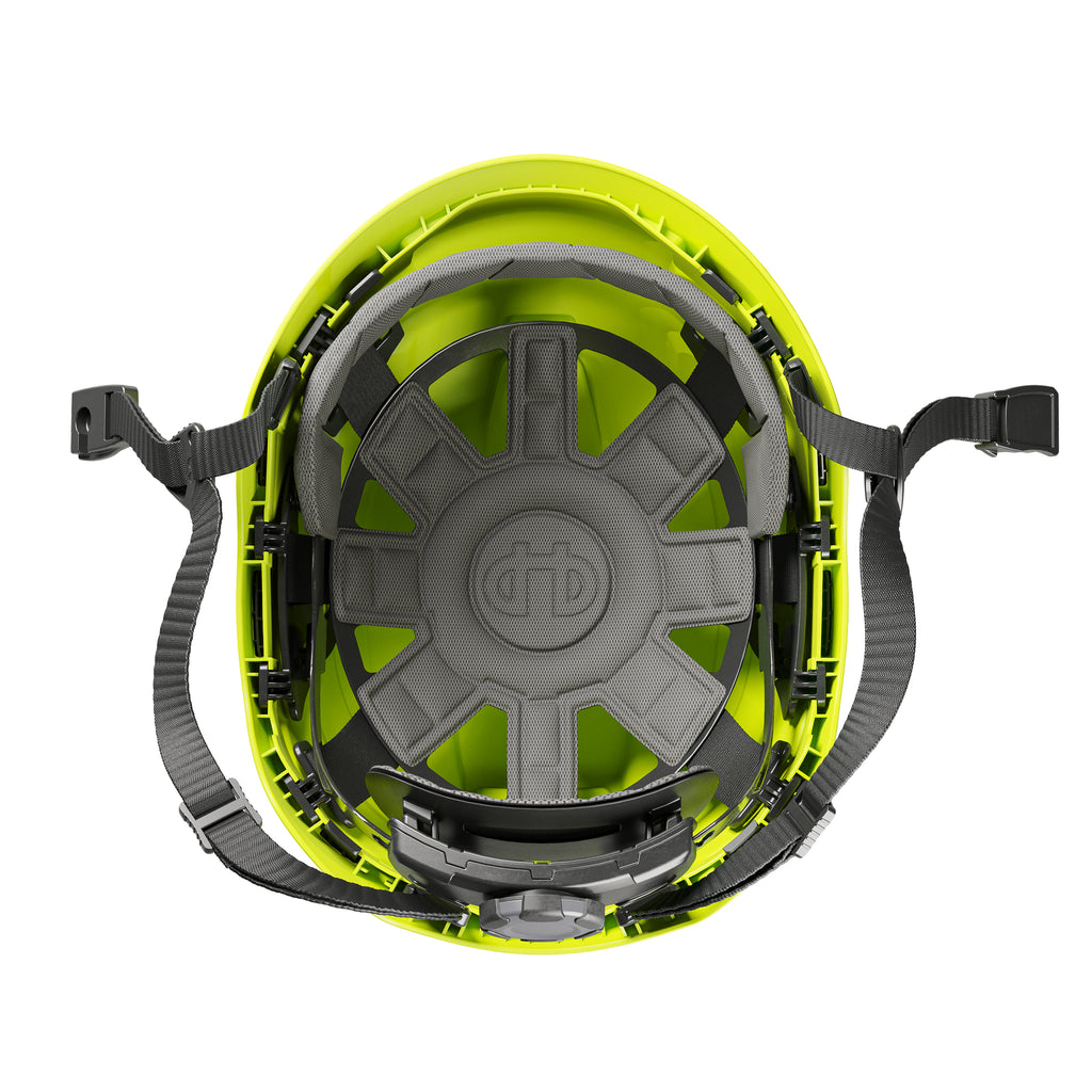 Hellberg Sector Safety Helmet (by Snickers) Micro Peak Wheel Ratchet Non-Vented | Neon Yellow | 32409-001