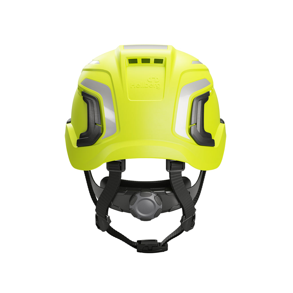 Hellberg Sector Safety Helmet (by Snickers) Micro Peak Wheel Ratchet Vented | Neon Yellow | 32509-001