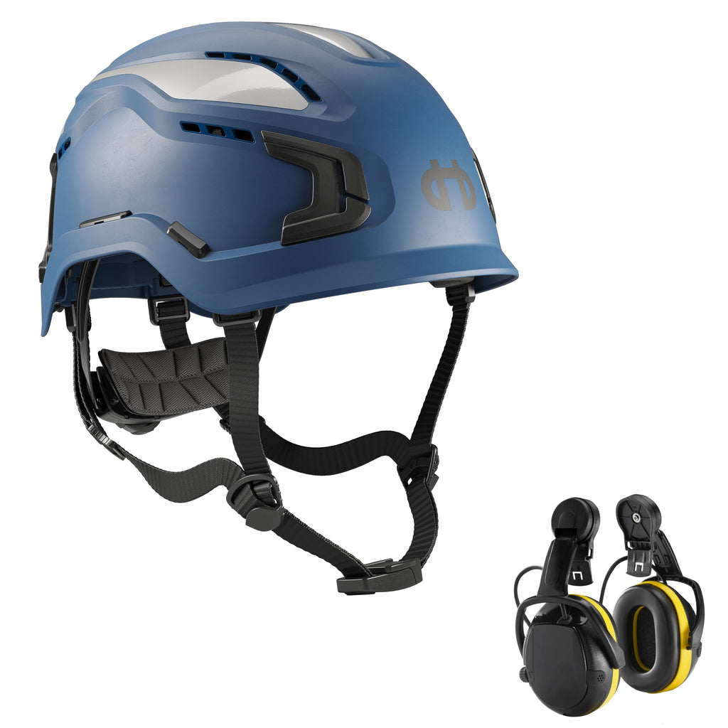 Hellberg Sector Ear Defenders Vented Hard Hat Kit | Blue