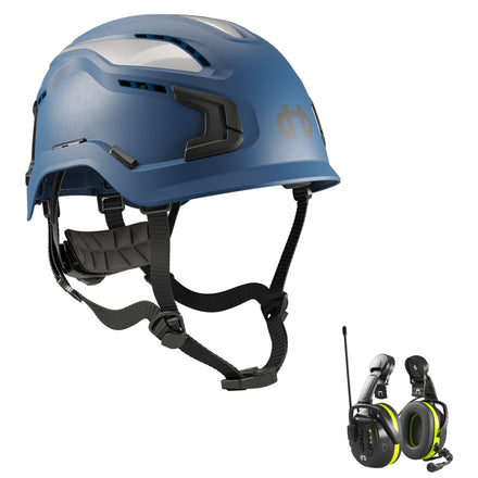 Hellberg Sector Ear Defenders Vented Hard Hat Kit | Blue