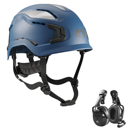 Hellberg Sector Ear Defenders Vented Hard Hat Kit | Blue