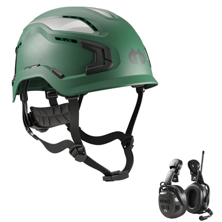 Hellberg Sector Ear Defenders Vented Hard Hat Kit | Green