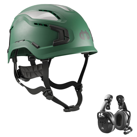 Hellberg Sector Ear Defenders Vented Hard Hat Kit | Green