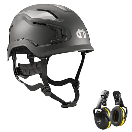 Hellberg Sector Ear Defenders Vented Hard Hat Kit | Grey