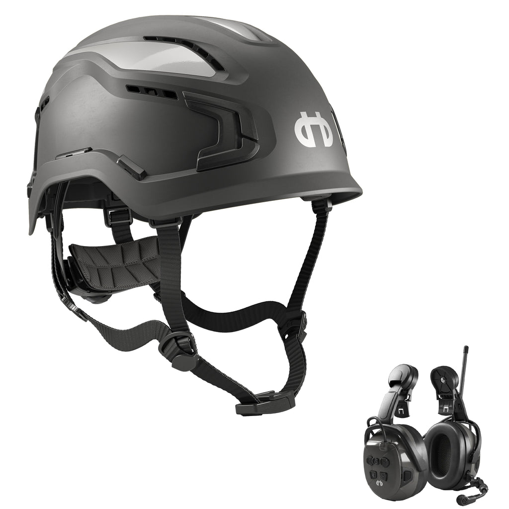 Hellberg Sector Ear Defenders Vented Hard Hat Kit | Grey