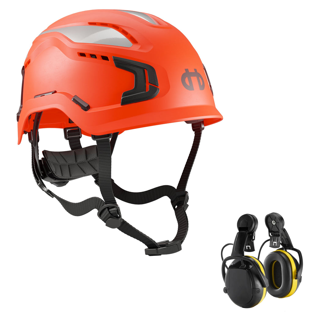 Hellberg Sector Ear Defenders Vented Hard Hat Kit | Orange