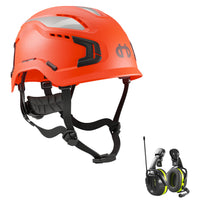 Hellberg Sector Ear Defenders Vented Hard Hat Kit | Orange
