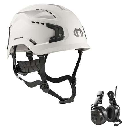 Hellberg Sector Ear Defenders Vented Hard Hat Kit | White