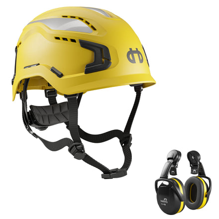 Hellberg Sector Ear Defenders Vented Hard Hat Kit | Yellow