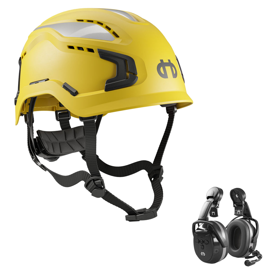 Hellberg Sector Ear Defenders Vented Hard Hat Kit | Yellow