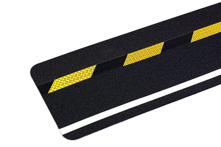 Heskins H3412DUA - Dual Purpose Safety-Grip Striped Tile - Black with Yellow & Glow in the Dark Stripes