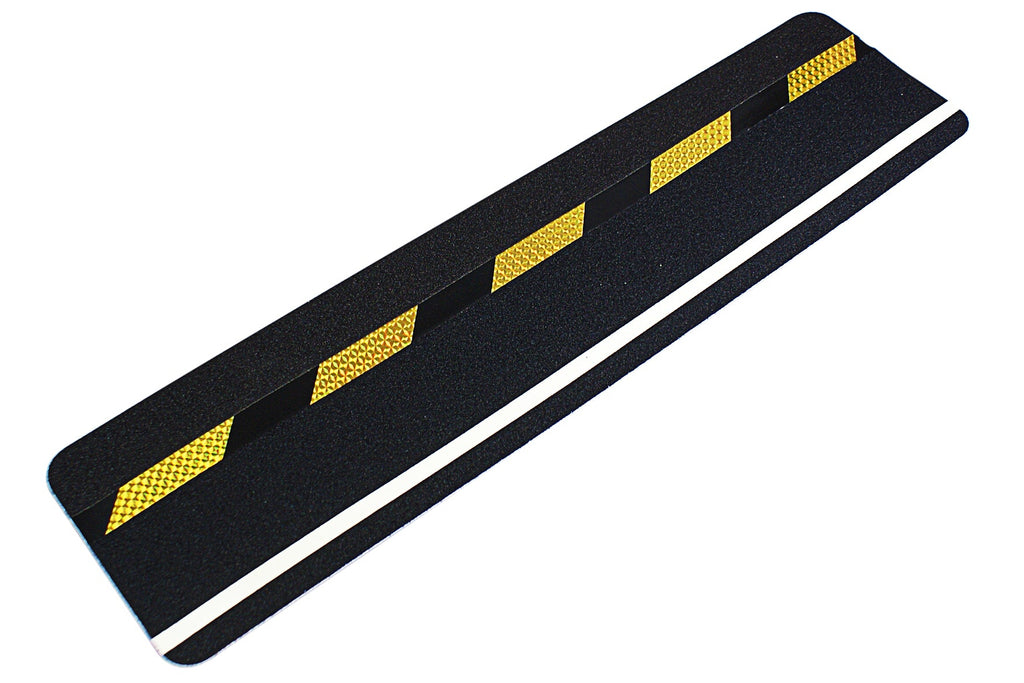 Heskins H3412DUA - Dual Purpose Safety-Grip Striped Tile - Black with Yellow & Glow in the Dark Stripes