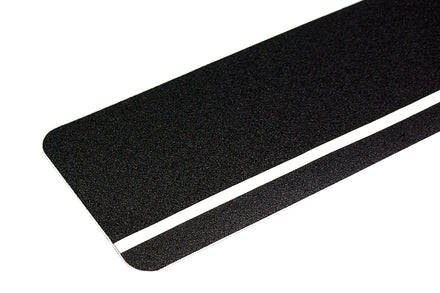 Heskins H3412XUA - Dual Purpose Safety-Grip Striped Tile - Black with Glow in the Dark Stripe