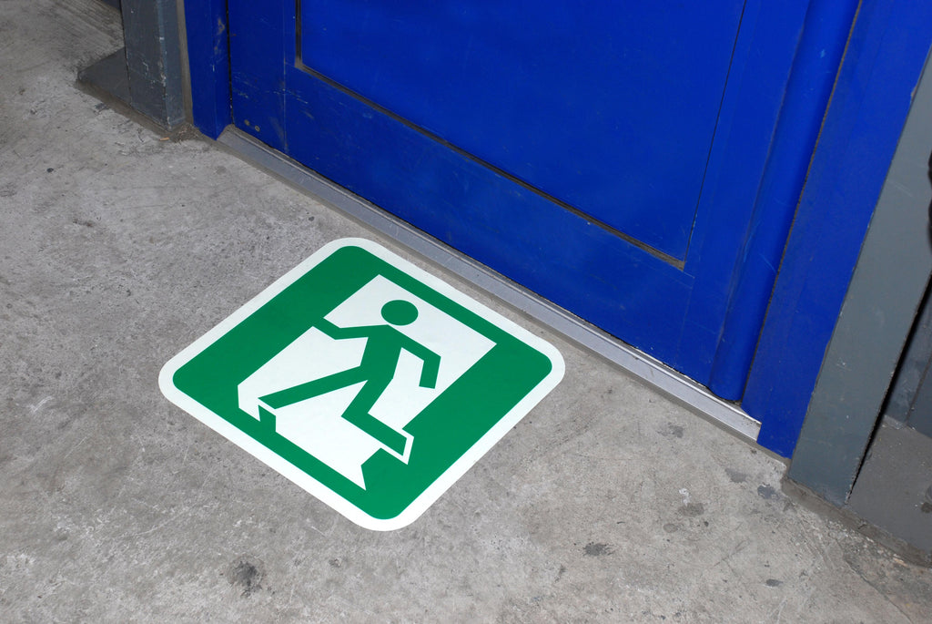 Heskins H7801L - Glow In The Dark Floor Signs - Exit Left