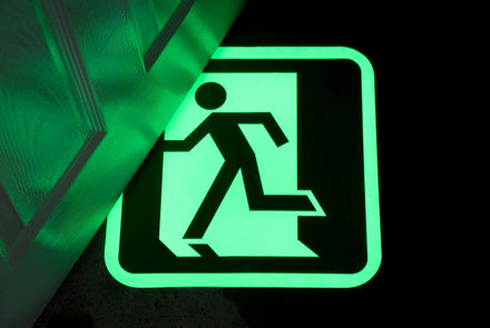 Heskins H7801L - Glow In The Dark Floor Signs - Exit Left