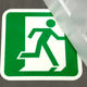 Heskins H7801R - Glow In The Dark Floor Signs - Exit Right
