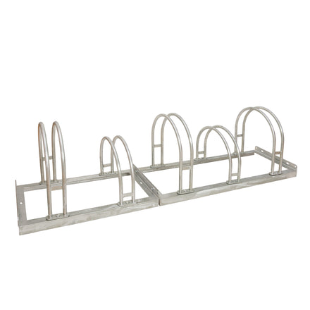 Hi-Hoop Bike Rack (Multiple Sizes) Dual Direction - Galvanised (5 Bikes)