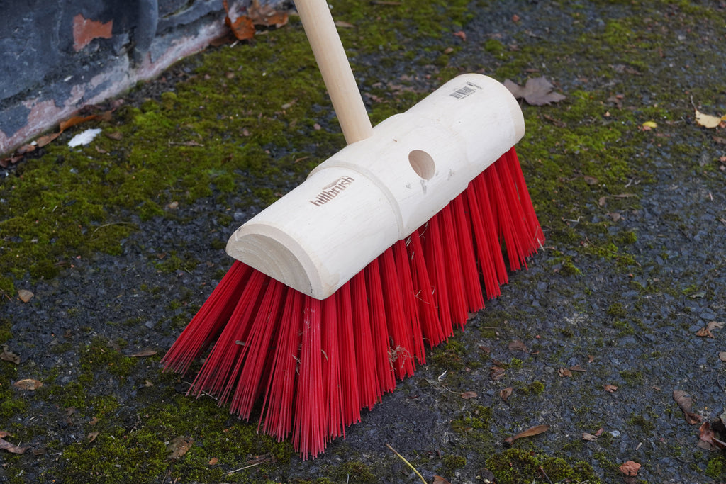 Hillbrush 330mm Trade Stiff Yard Broom RED PVC Bristle