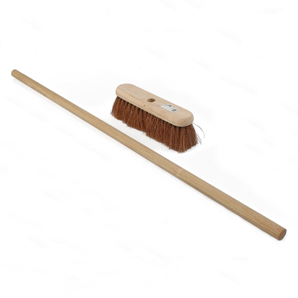 Hillbrush 305mm Trade Soft Sweeping Broom Coco Fibre (1200mm Wooden Handle Kit)