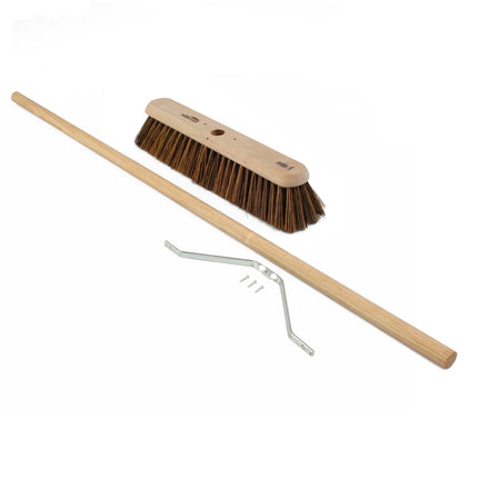 Hillbrush 457mm Trade Soft Platform Broom Synthetic Coco Fill (1400mm Tapered Platform Handle & Stay Kit)