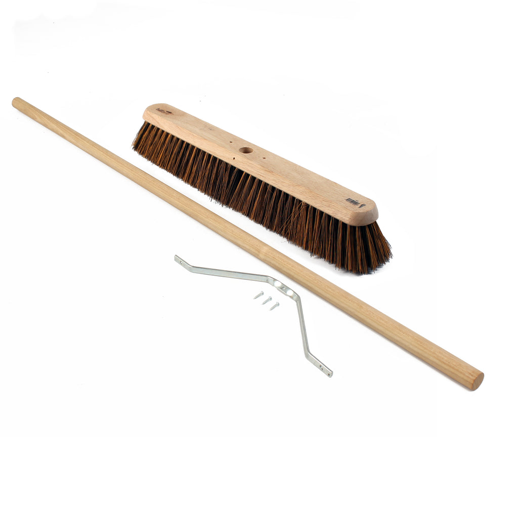 Hillbrush 610mm Trade Soft Platform Broom Synthetic Coco Fill (1400mm Tapered Platform Handle & Stay Kit)