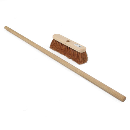 Hillbrush 290mm Contract Soft Sweeping Broom Coco Fibre (1200mm Wooden Handle Kit)