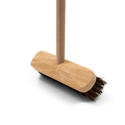 Hillbrush 225mm Stiff Deck Scrub Broom Bassine Fill (1200mm Wooden Handle Kit)