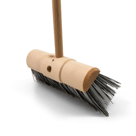 Hillbrush 330mm Contract Stiff Yard Broom PET Bristle (1200mm Wooden Handle Kit)