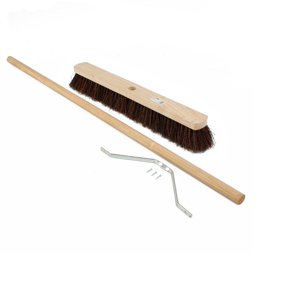 Hillbrush 600mm Contract Stiff Platform Broom Bassine (1200mm Wooden Handle & Stay Kit)