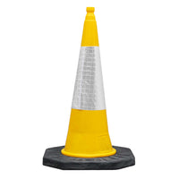 Yellow Traffic Cones 500mm, 750mm, 1000mm Road Cones JSP Dominator