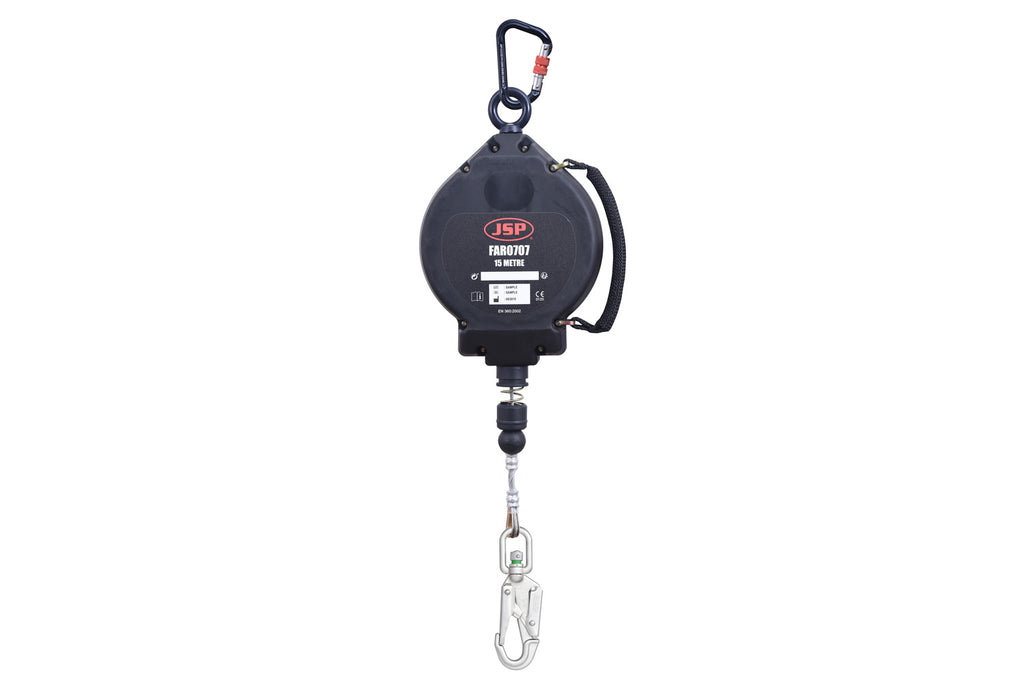 JSP 15m Wire Self Retractable Lifeline Including Swivel Snap Hook