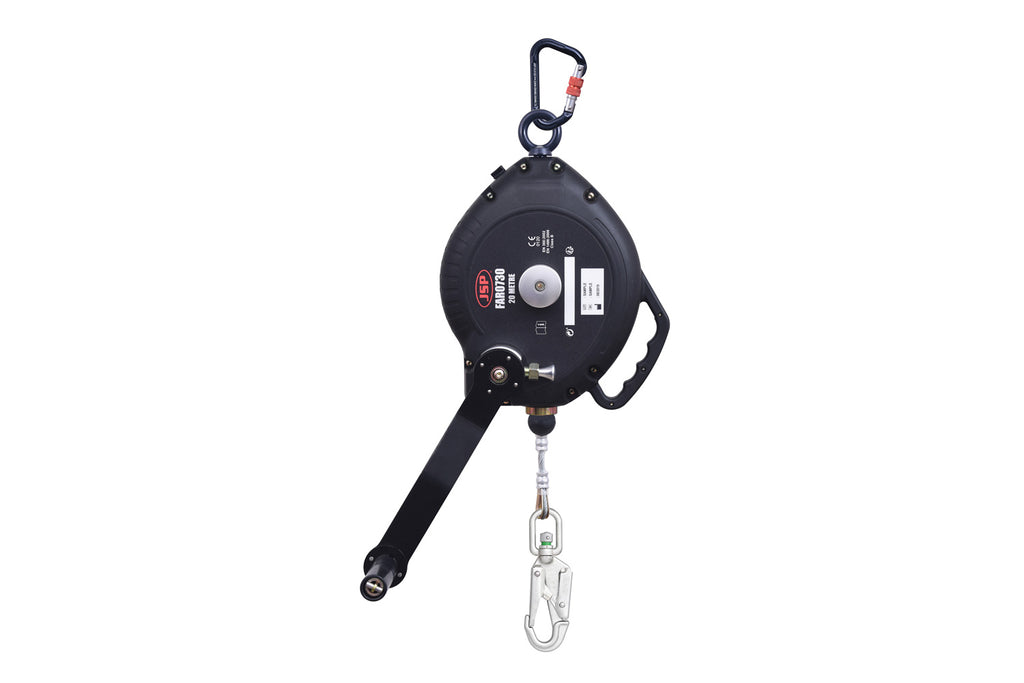 20m Wire Self Retractable Lifeline - Integrated Winch for Rescue - JSP