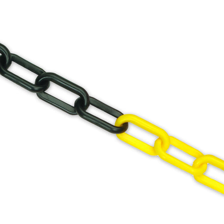 JSP 6mm Plastic Barrier Chain 25M - Multiple Colours 25M (Yellow & Black)