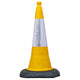 Yellow Traffic Cones 500mm, 750mm, 1000mm Road Cones JSP Dominator (750mm)