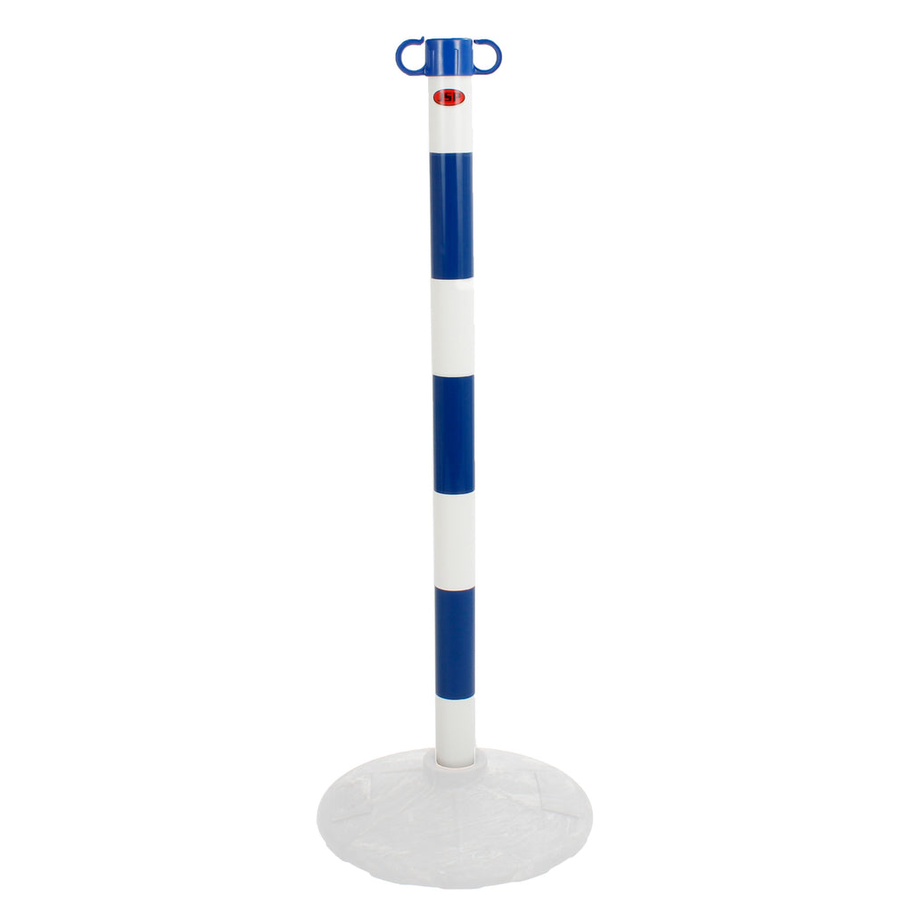 JSP Post & Chain Support Post - Optional Base - Multiple Colours (Blue & White / Base Not Included)