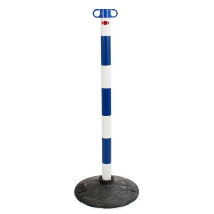 JSP Post & Chain Support Post - Optional Base - Multiple Colours (Blue & White / Base Included)