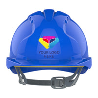JSP EVO2 Branded Safety Helmet Mid Peak Slip Ratchet Vented | Blue