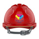 JSP EVO2 Branded Safety Helmet Mid Peak Slip Ratchet Vented | Red