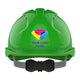 JSP EVO3 Custom Branded Safety Helmet Mid Peak Wheel Ratchet Vented | Green